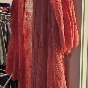 Torrid Coral Lace Cardigan
